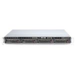 Server SUPERMICRO (Rack-Mountable, Intel C602 (Socket 1356), Bus 8GT/sec, DDR3 SDRAM 800MHz(PC3-6400)/1066MHz(PC3-8500)/1333MHz(PC3-10600)/1600MHz(PC3-12800), Matrox G200eW, Черен, 1U), С опаковка