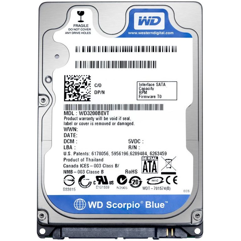 HDD Mobile WD Blue (2.5″, 1TB, 8MB, 5400RPM, SATA 6 Gb/s)