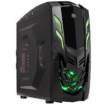 Chassis  VIPER_GX Middle Tower, ATX, 7 slots, 3 X 5.25″, 3 X 3.5″ H.D. or 3 X 2.5″ SSD, 2 x AUDIO / 2 x USB3.0, PSU Optional, 2 X 120mm LED fan (one included), 1 x 120mm Black frame with Black leaves fan,  Black