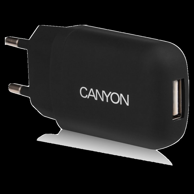 CANYON Single USB Home Carger 1A (Color: Black)