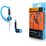 CANYON sport earphones, over-ear fixation, inline microphone, blue