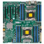Supermicro MBD-X10DAI-O, Dual SKT, Intel C612 chipset, 16xDIMMs DDR4 LR/RDIMM2400, 10xSATA3 6G, 2xSATA-DOM, 2x1GbE i210, IPMI2.0+IP-KVM, 5xPCIe3.0/1xPCIe2.0 slots, 7.1 HD Audio, E-ATX 12×13, Retail