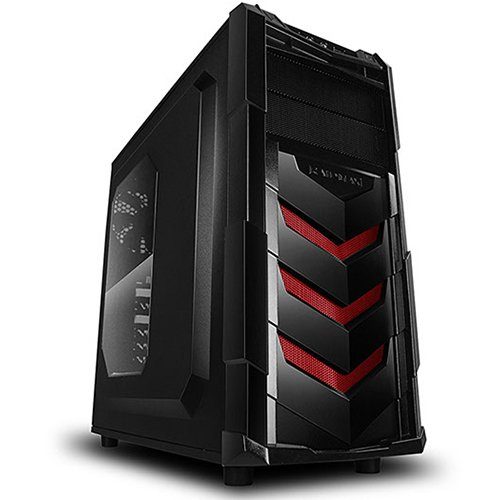 Chassis Vortex_V4 Middle Tower, ATX, 7 slots, 2 X 5.25″, 3 X 3.5″ H.D., 3 X 2.5″ SSD, 1 X USB2.0 / 2 x AUDIO / 1 x USB3.0, PSU Optional,2 X 120mm Front LED fan/opt./, 1 x 120mm Back Black FAN, 1 X 120mm top LED fan /opt./, BLACK /Red