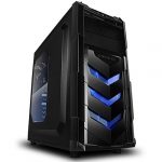 Chassis Vortex_V4 Middle Tower, ATX, 7 slots, 2 X 5.25″, 3 X 3.5″ H.D., 3 X 2.5″ SSD, 1 X USB2.0 / 2 x AUDIO / 1 x USB3.0, PSU Optional,2 X 120mm Front LED fan/opt./, 1 x 120mm Back Black FAN, 1 X 120mm top LED fan /opt./, BLACK/Blue