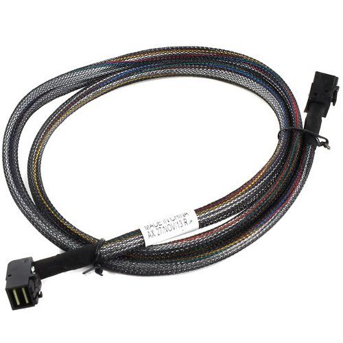 ADAPTEC PMC, Internal Cable 12Gb/s Right-angle mini-SAS HD x4 (SFF-8643) to mini-SAS HD x4 (SFF-8643), 1m, used for connecting a Series 7 adapter to a 6Gb/s SAS/SATA backplane, Retail, 2282800-R