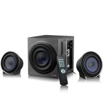 Multimedia – Speaker F&D W130X (2.1 Channel Surround, 42W, 340Hz-20kHz, Subwoofer: 45Hz-135Hz, Bluetooth, USB/SD card reader, Wooden, Black)