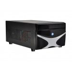 E-mini X5 Black/Silver w/o PSU, Standard PSU, Dual Slot VGA and 2x 3.5″ HDD compatible, Mini-ITX chassis