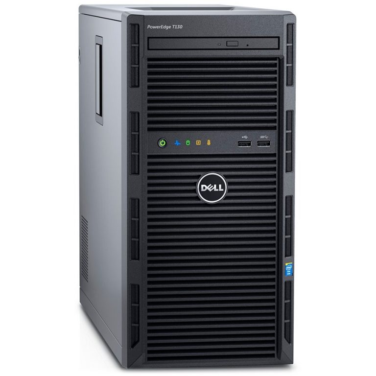 PowerEdge T130,Tower Chassis with up to 4×3.5″ cabled HDD,Xeon E3-1230v5 3.4GHz,8M cache,8GB UDIMM RAM(1×8),DVD+/-RW,1TB 7.2K RPM SATA 6Gbps 3.5in ,PERC H330,LAN 1Gbe DP, iDRAC8 Basic,3Y NBD