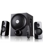 Multimedia – Speaker F&D A350U (2.1, 46W, 130Hz-120kHz, Subwoofer: 20Hz-120Hz, USB & AUX card reader, Remote control, Wooden, Black)