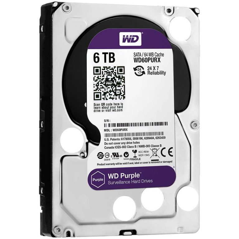 HDD AV WD Purple (3.5”, 6TB, 64MB, RPM IntelliPower, SATA 6 Gb/s)