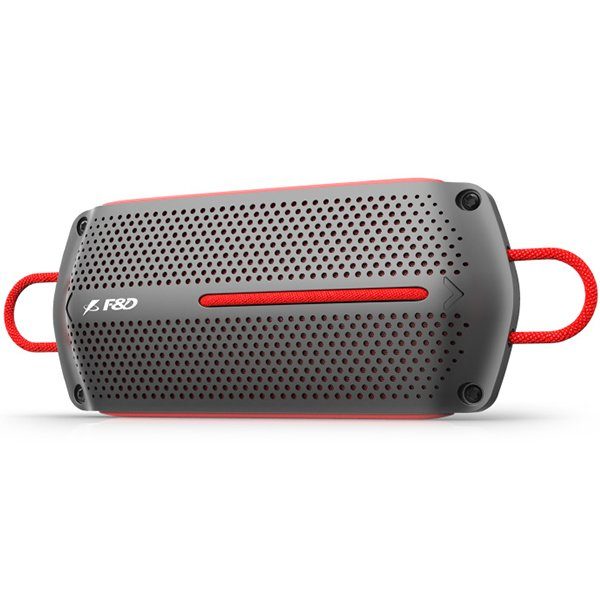 Multimedia Bluetooth Speakers F&D W12 – Power output 4W+4W, 1.75″ inch driver, Bluetooth 4.0, 360 degree sound field, micro SD card, 3.5mm Aux input, Li-ion battery 1500mA, Anti-water design, Red/Grey