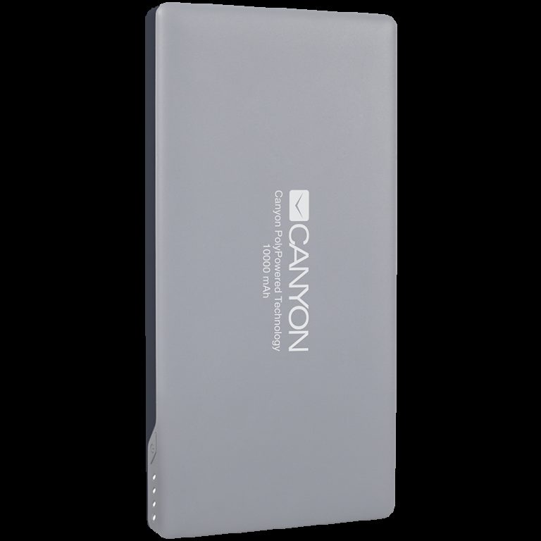 CANYON Power bank 10000mAh (Color: Dark Gray), bulit in Lithium Polymer Battery