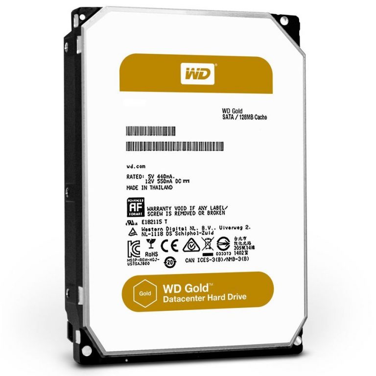 HDD Server WD Gold (3.5”, 2TB, 128MB, 7200 RPM, SATA 6 Gb/s)