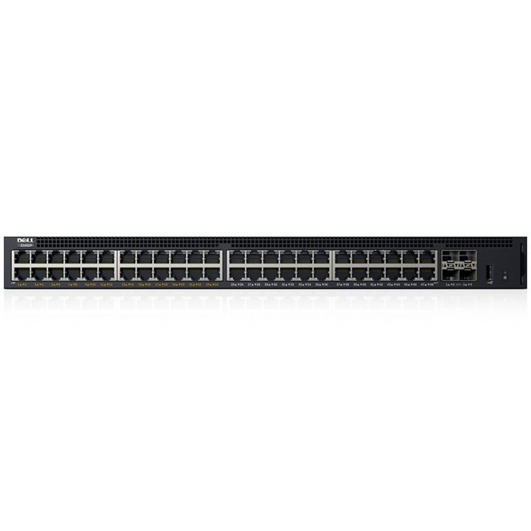 Dell Networking X1052P Smart Web Managed Switch, 48x 1GbE (24x PoE – up to 12x PoE+) 4x 10GbE SFP+