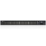 Dell Networking N2048P, L2, POE+, 48x 1GbE + 2x 10GbE SFP+ fixed ports, Stacking, IO to PSU air, AC