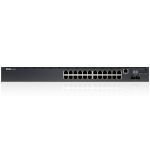 Dell Networking N2024P, L2, POE+, 24x 1GbE + 2x 10GbE SFP+ fixed ports, Stacking, IO to PSU air, AC