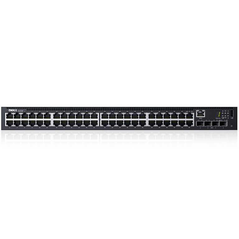 Dell Networking N1548, 48x 1GbE + 4x 10GbE SFP+ fixed ports, Stacking, IO to PSU airflow, AC