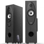 Multimedia Speakers F&D T-30X (2.0,Floor Standing 2x28W, 20Hz-20kHz, BT4.0/USB/SD/FM/KARAOKE/RC,LED display, Wooden, Black)