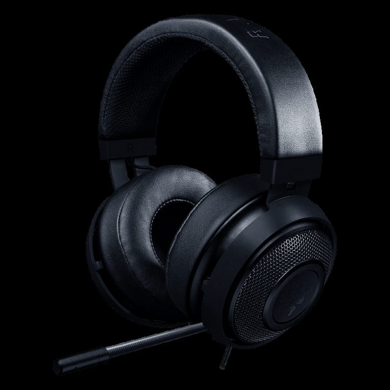 Razer Kraken Pro V2 BLACK – Analog Gaming Headset,50 mm audio drivers ,Unibody aluminum frame ,Fully-retractable microphone with in-line remote,3.5 mm combined jack.