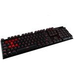 Kingston HyperX Mechanical Gaming Keyboard, Alloy FPS, Cherry MX  blue, media buttons, USB charge port,HyperX red backlit keys, EAN: 740617262001