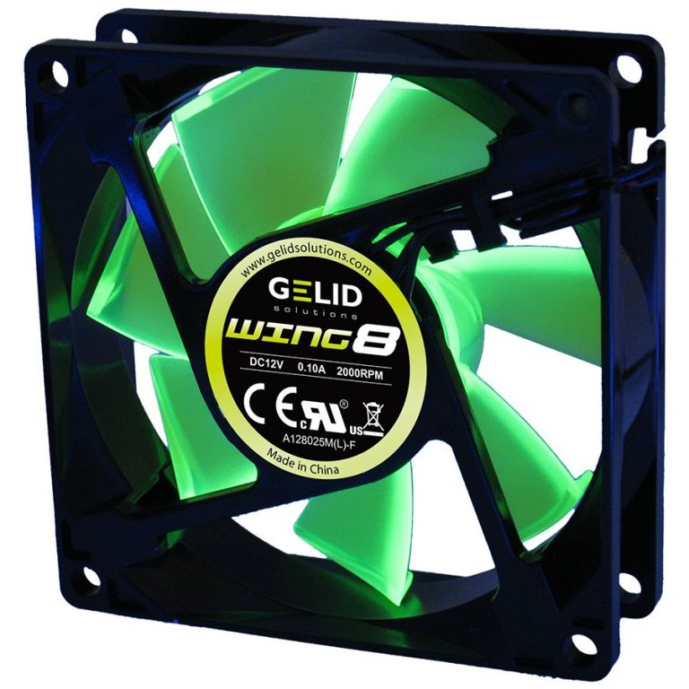 GELID WING 8 PL Green 80x80x25 2000RPM Green LED