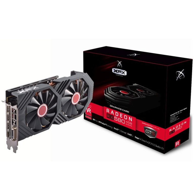 XFX Video Card AMD Radeon RX 580 GTS 4GB XXX Ed. OC 1366 Mhz GDDR5 Dynamic 22 Blade fan 256 bit  7.0GHz 4096×2160 3X DP HDMI DV