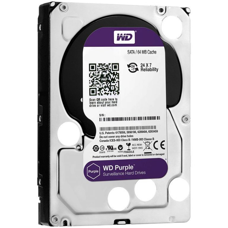 HDD AV WD Purple (3.5”, 2TB, 64MB, 5400 RPM, SATA 6 Gb/s)