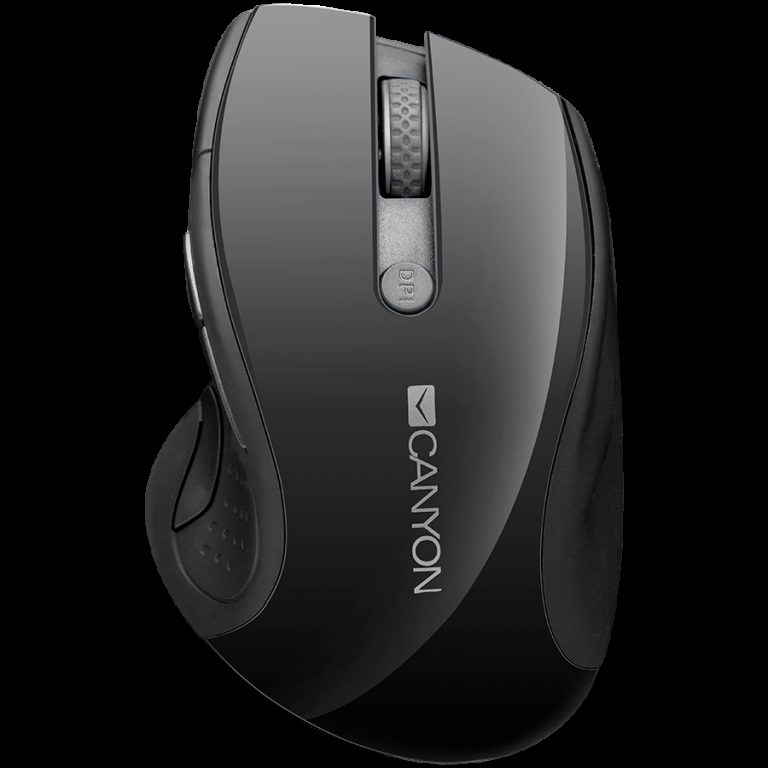 CANYON 2.4Ghz wireless mouse, optical tracking – blue LED, 6 buttons, DPI 1000/1200/1600, Black pearl glossy