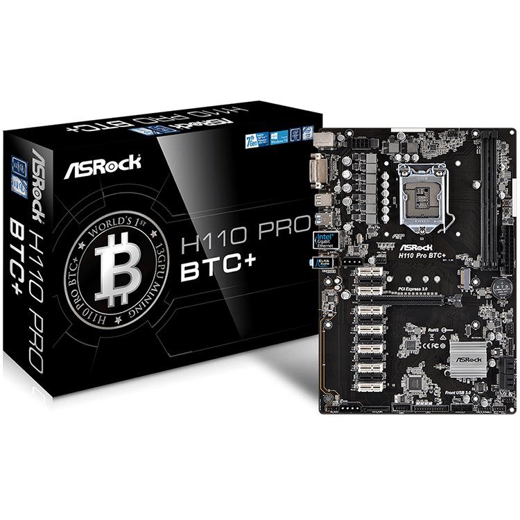 ASROCK Main Board Desktop iH110 (S1151, 2xDDR4,12xPCI-E 2.0×1, 1xPCI-E2.0x16, USB3.0,SATA III,GLAN,7.1ch, DVI,) ATX Retail