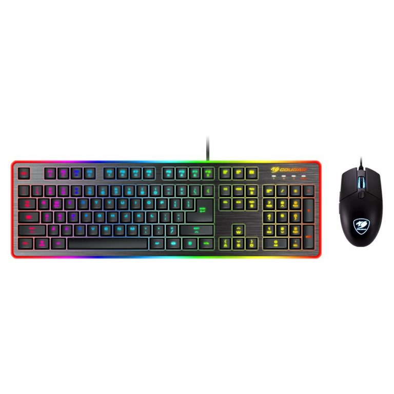 COUGAR DEATHFIRE EX COMBO Gaming Keyboard with Gaming Mouse, Hybrid Mechanical (20 million keystrokes),19-Key Rollover,8 backlight effects/8 colors backlight, ADNS-5050 Optical gaming mouse sensor, Resolution-1000/500/1500/2000 DPI