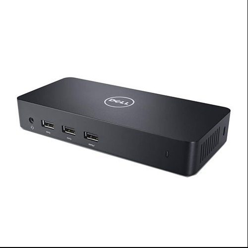 Dell USB docking station D3100, Power adapter, 2xUSB 2.0 USB Type A, 3x USB 3.0 – 9 pin, USB Type A, 2xdisplay/video – HDMI – 19 pin HDMI Type A, display/video – DisplayPort – 20 pin, DisplayPort, network – RJ-45, headphones 3.5mm, audio, USB 3.0