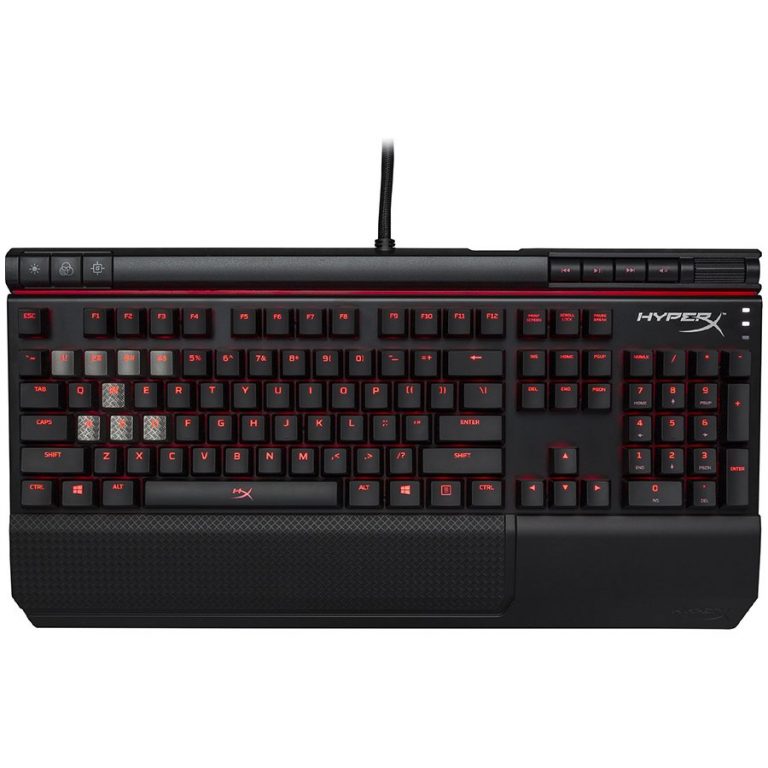 Kingston HyperX Mechanical Gaming Keyboard, Alloy Elite, Cherry MX  blue, media buttons, volume wheel, USB charge port, wrist rest  , EAN: 740617267259