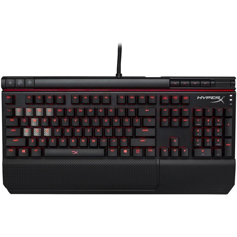 Kingston HyperX Mechanical Gaming Keyboard, Alloy Elite, Cherry MX  brown, media buttons, volume wheel, USB charge port, wrist rest  , EAN: 740617267358