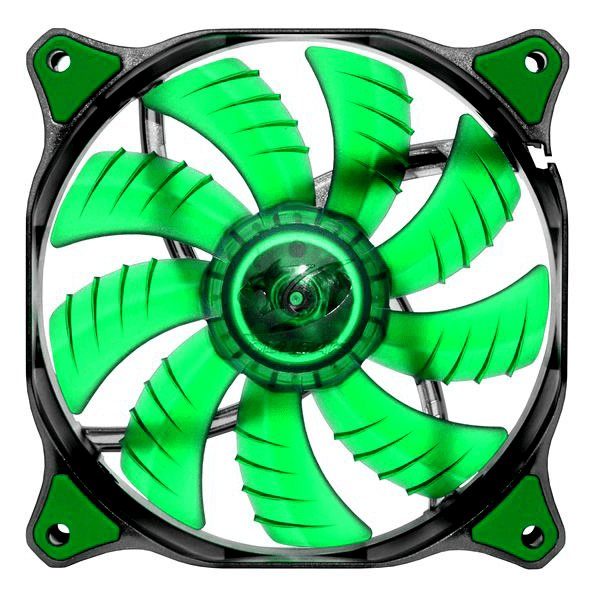 COUGAR GREEN LED Fan CF-D12HB-G,120x120x25mm,Speed 1200R.P.M, Air flow 64.37/109.42, Air pressure 1.74, 16.6dB(A),3pin,Cable Len