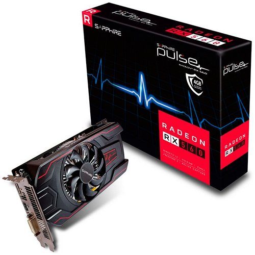 SAPPHIRE Video Card AMD Radeon PULSE RX 560 4G GDDR5 HDMI / DVI-D / DP OC (UEFI)