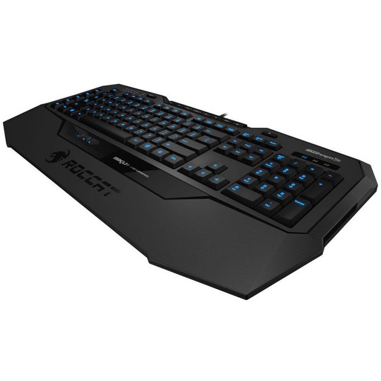 ROCCAT Isku+ – Illuminated Gaming Keyboard,UK Layout,Illuminated keyboard with 123 keys,3 programmable thumbster keys,5 pr