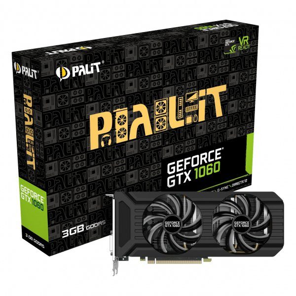 VC Palit nVidia GTX1060 Dual 3GB GDDR5, 192bit, DVI, HDMI, DPx3 part# NE51060015F9D