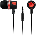 CANYON Stereo earphones with microphone, 1.2M, red