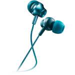 CANYON Stereo earphones with microphone, metallic shell, 1.2M, blue-green