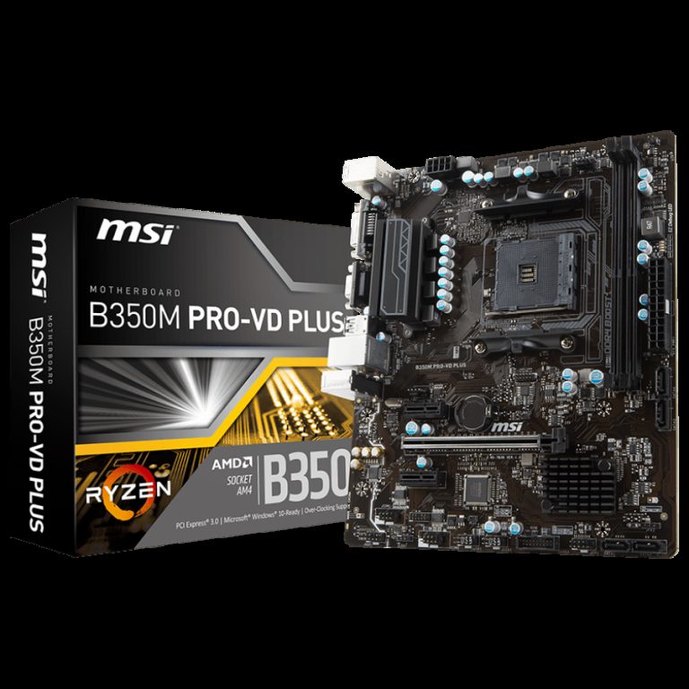 MSI Main Board Desktop B350 (SAM4, 2xDDR4, PCI-Ex16, 2xPCI-Ex1, USB3.1, USB2.0, 4xSATA III, M.2, Raid, VGA, DVI-D, GLAN) mATX Retail