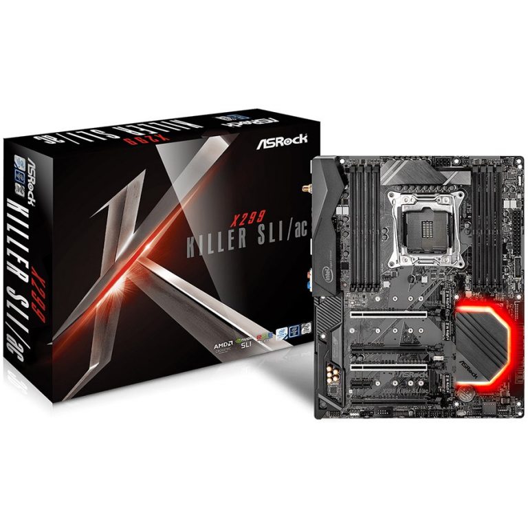 ASROCK Main Board Desktop iX299 (S2066, 8xDDR4, 4xPCIE3.0,1xPCIx1, SATA III, Raid,GLAN,USB3.0) ATX retail