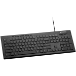 CANYON Multimedia wired keyboard, 105 keys, slim and brushed finish design, white backlight, chocolate key caps, BG layout (black)