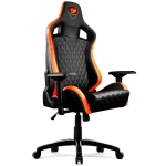 COUGAR Armor S Gaming Chair, Full Steel Frame, 4D adjustable arm rest, Gas lift height adjustable, 180º seat back adjustable, Head and Lumbar Pillow, High density mold shaping foam, Premium PVC leather,Weight Capacity-120kg,Product Weight-21kg