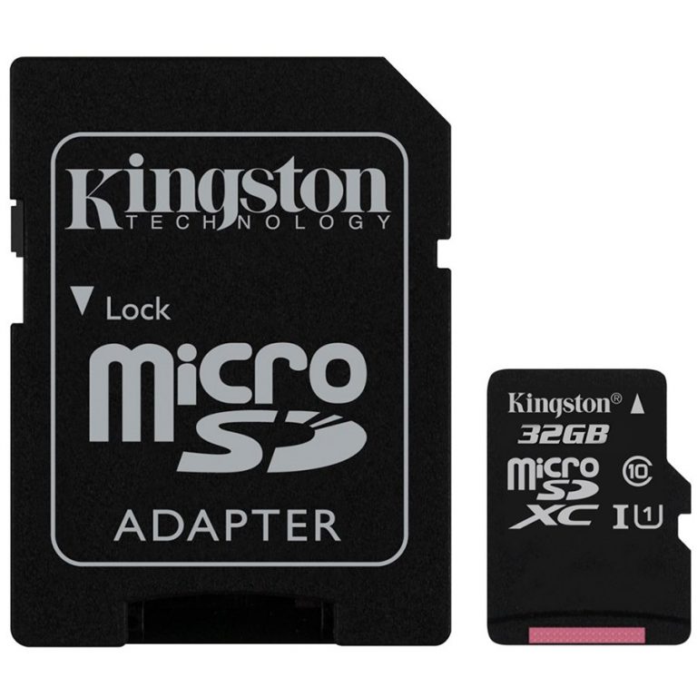 Kingston 32GB microSDXC Canvas Select Class 10 UHS-I 80MB/s Read Card + SD Adapter