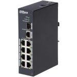 8-port PoE Switch 10/100, 1 Uplink port 10/100/1000, 1 fiber optic port, max 30W per port (total 95W), lightning protection up to 2KV