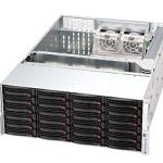 Server Case Supermicro CSE-846E1-R900, 900W Redundant Power Supply, 24×3.5” SAS/SATA Hot-swappable Drive Bays, 7x Full-Height, Full-lenght expansion slot, 3x Hot-Swappable Cooling Fans, 2X 5000RPM Hot-Swappable Rear Exhaust Fan