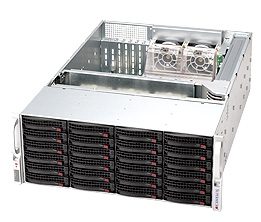 Server Case Supermicro CSE-846E1-R900, 900W Redundant Power Supply, 24×3.5” SAS/SATA Hot-swappable Drive Bays, 7x Full-Height, Full-lenght expansion slot, 3x Hot-Swappable Cooling Fans, 2X 5000RPM Hot-Swappable Rear Exhaust Fan