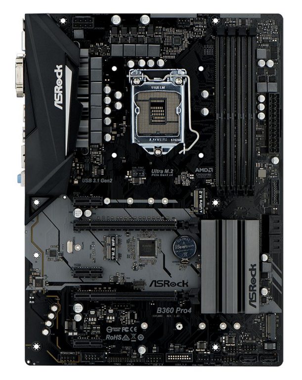 ASROCK Main Board Desktop B360 (S1151, 4xDDR4,2xPCIe x16,2xPCI Ex1, 6 SATA3 ,1x Ultra M.2, M.2 socket, GLAN,VGA,DVI,HDMI,USB 3.1 ) mATX retail