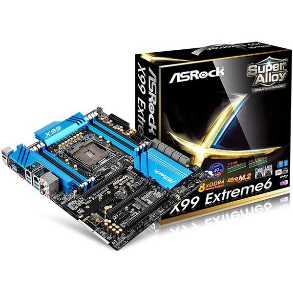 ASROCK Main Board Desktop iX99 (S2011, 8xDDR4,0x1, 3xPCIE3.0, 2xPCIE2.0x16,1xPCI mini, SATA III, Raid,GLAN,USB3.1) ATX retail