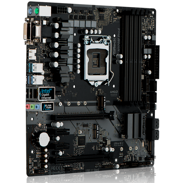 ASROCK Main Board Desktop H370 (S1151, 4xDDR4,2xPCIe x16,3xPCI Ex1, 6 SATA3 ,2x Ultra M.2, GLAN,VGA,DVI,HDMI,USB 3.1 ) ATX retail